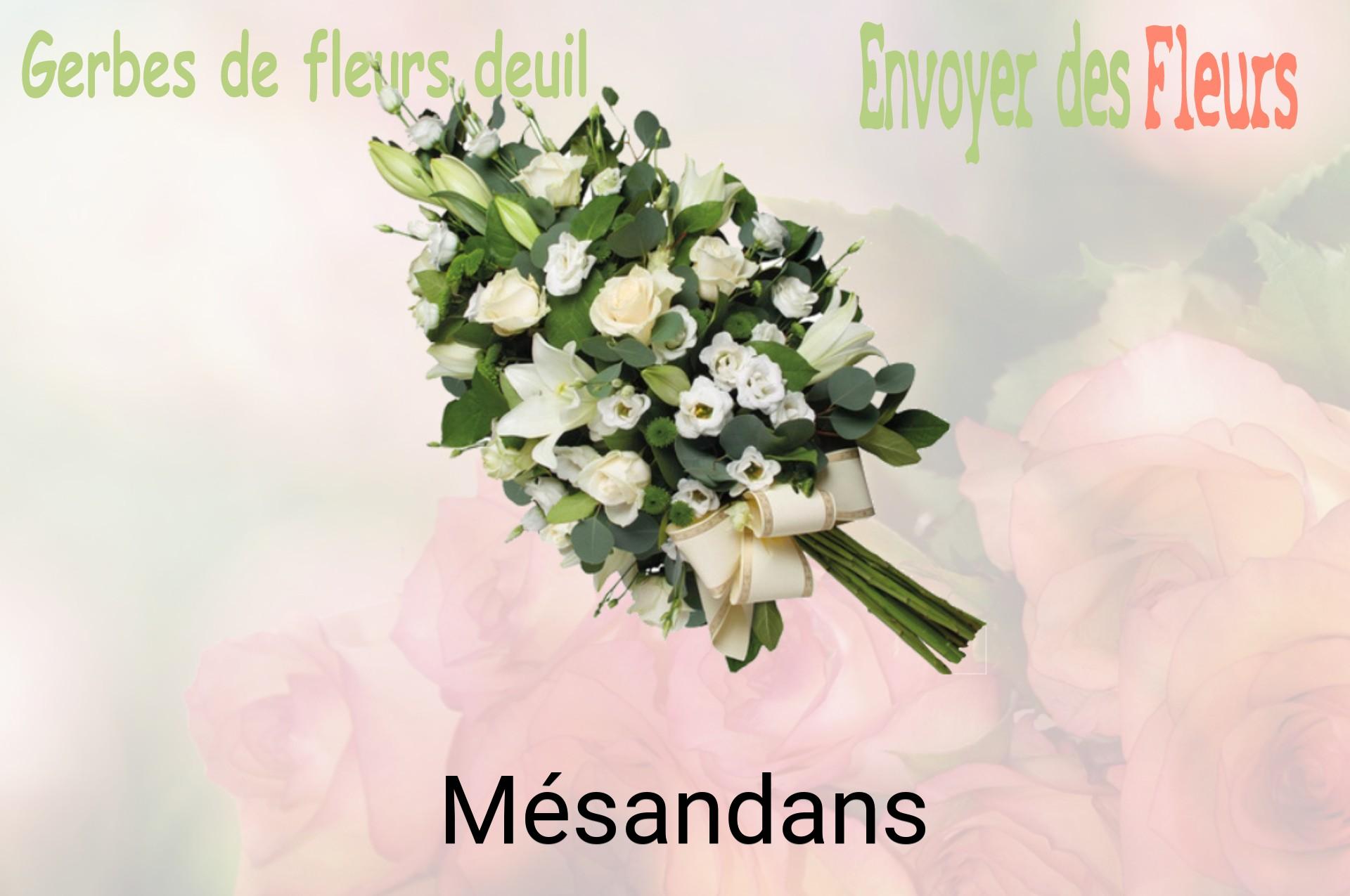 Gerbe de fleurs de deuil livrée à Mésandans